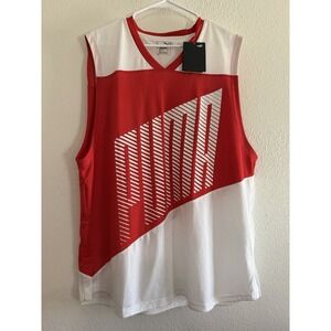 NWT PUMA Drycell Sleeveless White And Red Jersey Shirt Size XL